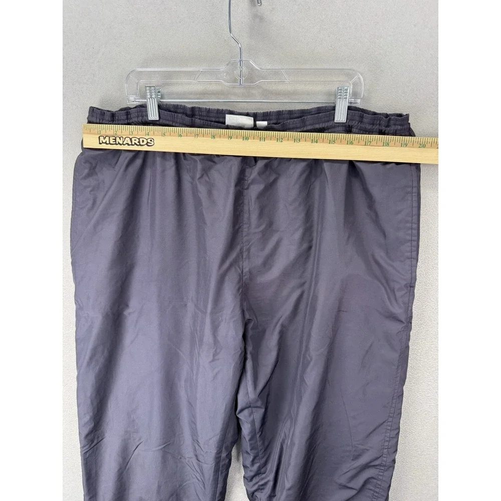 Vintage Adidas Lined Track Pants Men's XL Gray 3 Stripe Windbreaker Zip Ankle